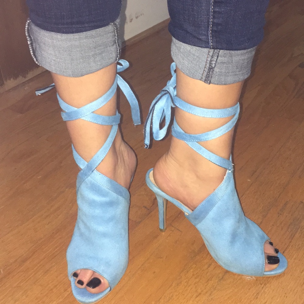 Beautiful lace up high heels